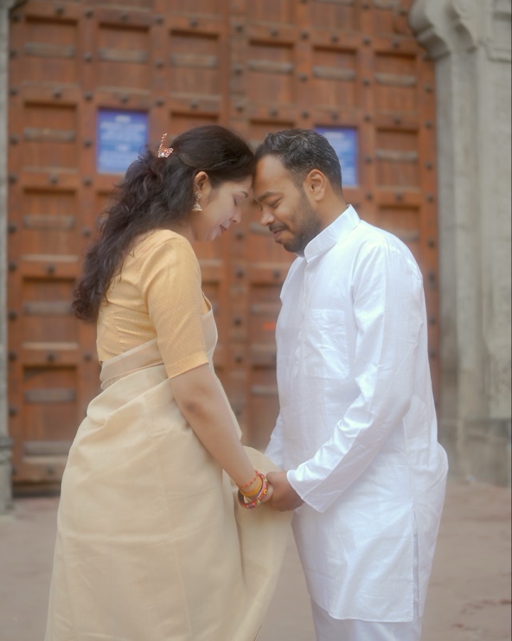 Walking towards the palace, hand in hand